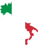The Flag of Italy Map