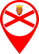 The Flag of Jersey Map Pin