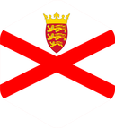 The Flag of Jersey Rounded Hexagon