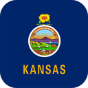The Flag of Kansas Rounded Square