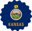 The Flag of Kansas Scallop Circle