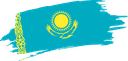 The Flag of Kazakhstan Brushed