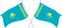 The Flag of Kazakhstan Crossed Flags