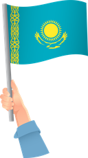 The Flag of Kazakhstan Handheld