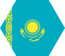 The Flag of Kazakhstan Hexagon I