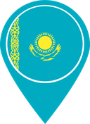 The Flag of Kazakhstan Map Pin