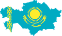 The Flag of Kazakhstan Map