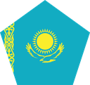 The Flag of Kazakhstan Pentagon