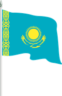 The Flag of Kazakhstan Pole Flag II