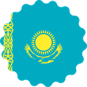The Flag of Kazakhstan Scallop Circle
