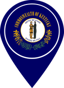 The Flag of Kentucky Map Pin