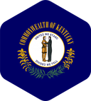 The Flag of Kentucky Rounded Hexagon