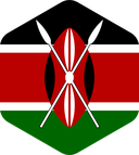 The Flag of Kenya Rounded Hexagon