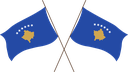 The Flag of Kosovo Crossed Flags