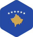The Flag of Kosovo Rounded Hexagon