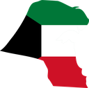 The Flag of Kuwait Map