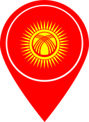 The Flag of Kyrgyzstan Map Pin