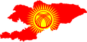 The Flag of Kyrgyzstan Map