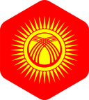 The Flag of Kyrgyzstan Rounded Hexagon