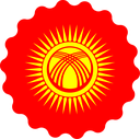 The Flag of Kyrgyzstan Scallop Circle