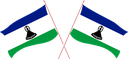The Flag of Lesotho Crossed Flags