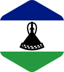 The Flag of Lesotho Rounded Hexagon