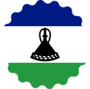 The Flag of Lesotho Scallop Circle