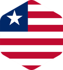 The Flag of Liberia Rounded Hexagon