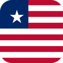 The Flag of Liberia Rounded Square