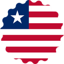 The Flag of Liberia Scallop Circle