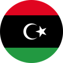 The Flag of Libya Round