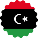 The Flag of Libya Scallop Circle