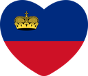 The Flag of Liechtenstein Heart