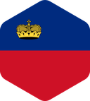 The Flag of Liechtenstein Rounded Hexagon