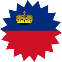 The Flag of Liechtenstein Star Burst