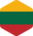 The Flag of Lithuania Rounded Hexagon