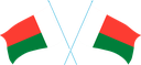 The Flag of Madagascar Crossed Flags