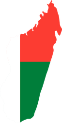 The Flag of Madagascar Map