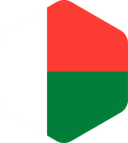 The Flag of Madagascar Rounded Hexagon