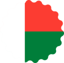 The Flag of Madagascar Scallop Circle