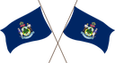 The Flag of Maine Crossed Flags