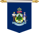 The Flag of Maine Hanging Banner III