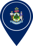 The Flag of Maine Map Pin