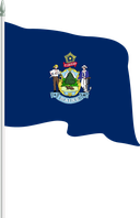 The Flag of Maine Pole Flag II