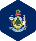 The Flag of Maine Rounded Hexagon