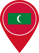 The Flag of Maldives Map Pin