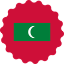 The Flag of Maldives Scallop Circle