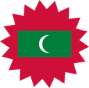 The Flag of Maldives Star Burst