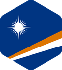 The Flag of Marshall Islands Rounded Hexagon