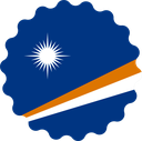 The Flag of Marshall Islands Scallop Circle